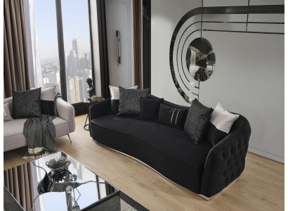 Минималистичный и функциональный 4-х местный диван в чёрном цвете