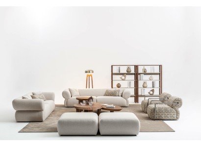 Sofagarnitur 6tlg. Wohnlandschaft Sitzer Hocker Wohnzimmer Set Modern Design