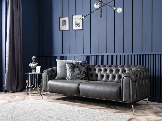 Sofagarnitur Komplette Couchgarnitur Sofa 431 Sitz Stoff 3tlg Schwarz