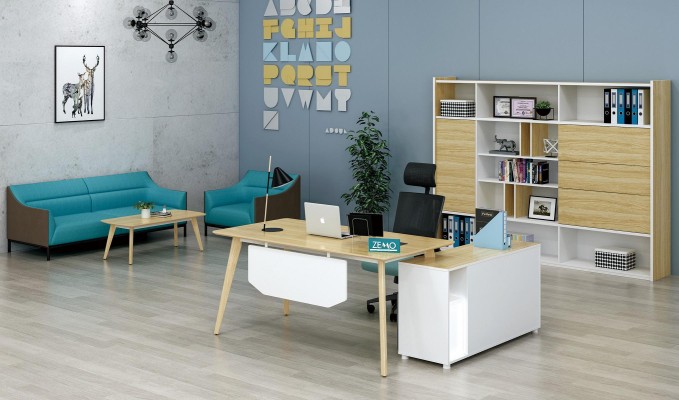 Office Furnishings 2 pcs. Chef Table + Filing cabinet Shelf Set Desk