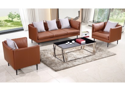 Sofagarnitur Couch Sofa Polster Sitz Sofas Couchen 3+1+1 Büro Möbel Einrichtung