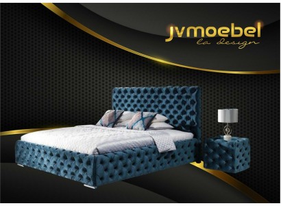 Великолепная двуспальная кровать с тумбочками в стиле Честерфилд 