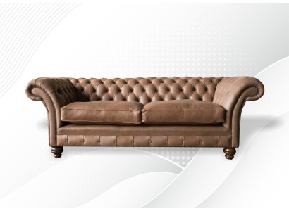 Большой трехместный современный диван в изысканном дизайне Честерфилд