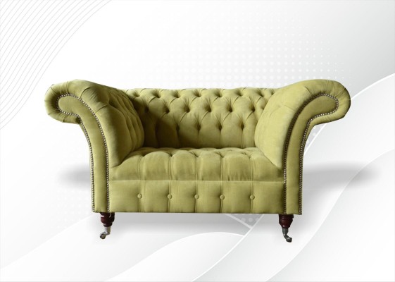 Chesterfield Sofa Couch Polster Garnitur 1,5 er Sofas Klassisch Einsitzer