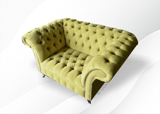 Chesterfield Sofa Couch Polster Garnitur 1,5 er Sofas Klassisch Einsitzer