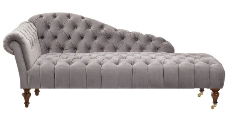 Chaiselongue Klassische Möbel Beige Wohnzimmer Sofa Stoff Chesterfield