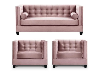 Большой современный изысканный розовый диван с креслом для гостиной в европейском дизайне