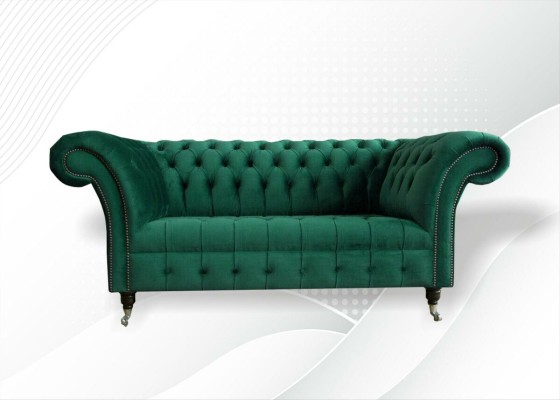 Chesterfield Grüne 2 Sitzer Couch Polster Sofas Couchen Design Sofa Club Textil