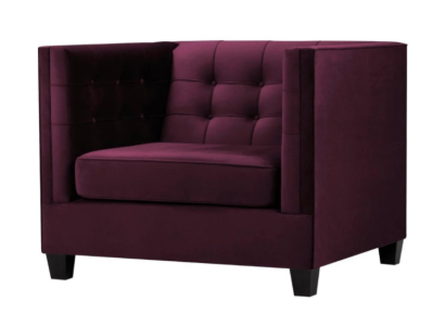 Кресло для гостиной виноградного цвета в современном роскошном дизайне Честерфилд 