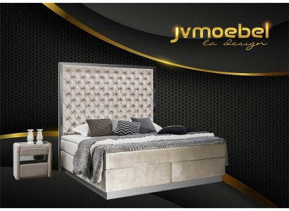 Komplettes Bett Boxspring Betten Luxus Design Schlafzimmer Möbel Edelstahl