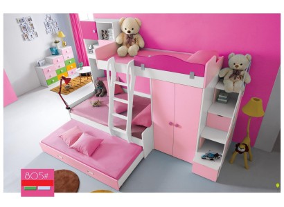 Двухъярусная кровать для детской комнаты в современном дизайне