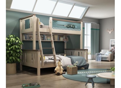 Двухъярусная кровать для детской спальни в минималистичном дизайне 