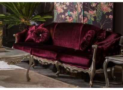 Алый диван с роскошным классическим стилем из натурального дерева