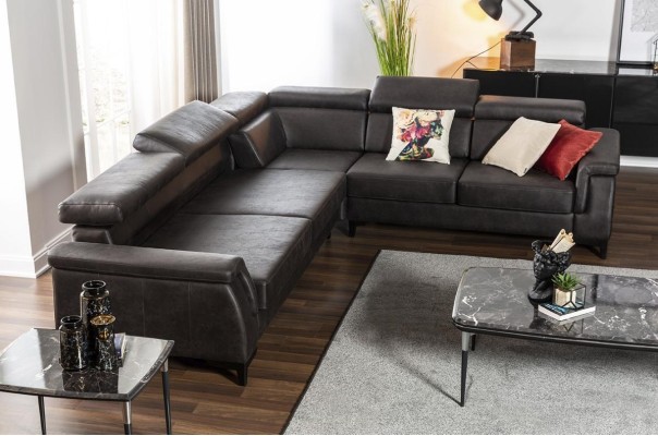 Sofagarnitur Ecksofa L-Form Couch Sessel Möbel Bettfunktion Schwarz Neu