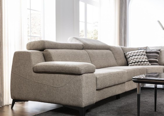 Moderne Eckcouch Taupe L-Form Sofa Wohnzimme Möbel Ecksofa Luxus Neu