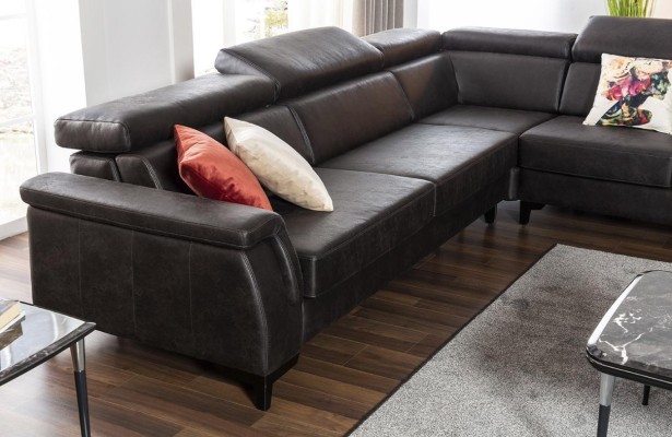 Sofagarnitur Ecksofa L-Form Couch Sessel Möbel Bettfunktion Schwarz Neu