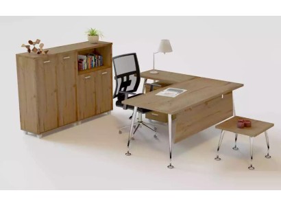 Holz Büro Set Eckschreibtisch Kommode 2x Aktenschrank Couchtisch 4tlg Set