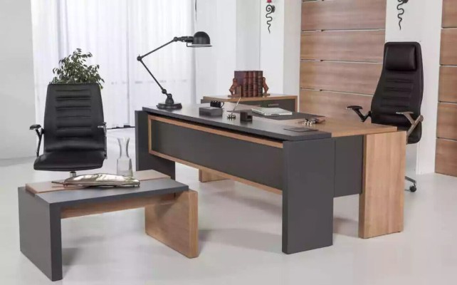 Desk Set Filing cabinet Wardrobe with Coffee table Office Furnishings 3pcs.