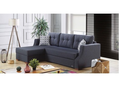 Sofa Designer Sofa mit Bettfunktion Bettkasten Schlafsofa Ecksofa Couch L-Form