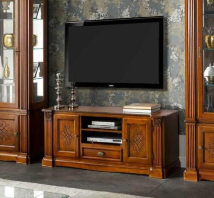 Living room Antique Style Wood Chest of drawers TV cabinet Wardrobe tv Italian Baroque