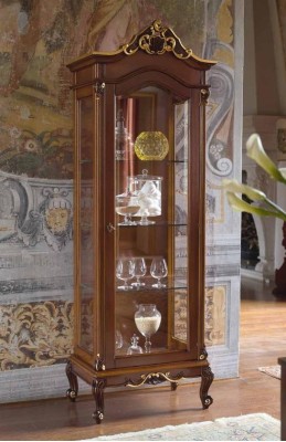 Edle Vitrine Antik Stil Barock Rokoko Klassisch Wohnzimmer Glas Schrank