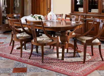 Esstisch + 6 Stühle Esszimmer Set Essgruppe Klassischer Tisch 7tlg Set Stuhl Massivholz