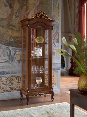 Edle Vitrine Antik Stil Barock Rokoko Klassisch Wohnzimmer Glas Schrank