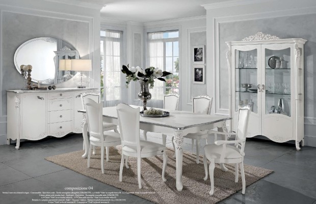 Esszimmer Set Esstisch 6x Stühle Kommode Vitrine Gruppe Garnitur Itanien 9tlg.