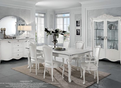 Esszimmer Set Esstisch 6x Stühle Kommode Vitrine Gruppe Garnitur Itanien 9tlg.