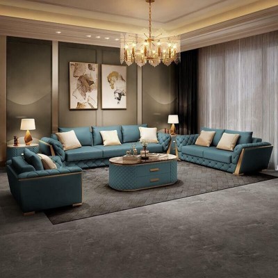 Leather Designer Sofa Couch Upholstery Suite 6pcs. Set Sets Coffee table