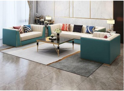 Sofagarnitur Designer Sofa Ledersofa 321 Sitzer Dekorative Modernes Sofa