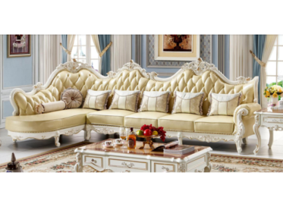 Большой угловой диван честерфилд в шикарном дизайне 