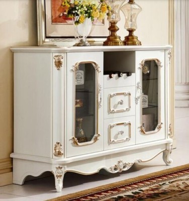 Klassisches Sideboard Glasschrank Kommode Möbel Vitrine Schrank Barock