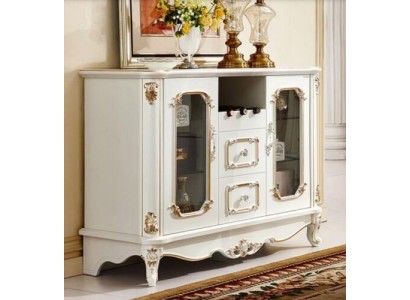 Klassisches Sideboard Glasschrank Kommode Möbel Vitrine Schrank Barock