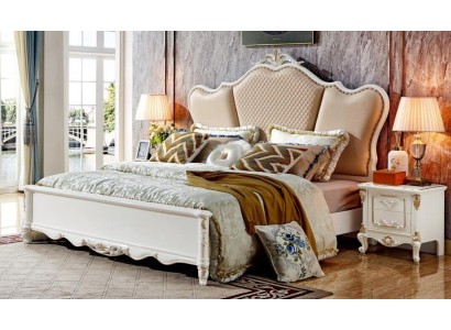 Antik Stil Betten Doppelbett Lederbett Bettgestell Barock Rokoko Bett