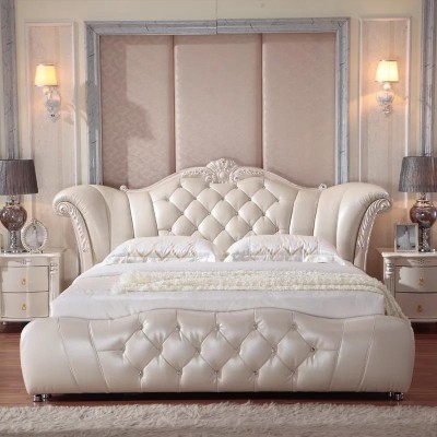 Design Chesterfield Bed Textile Velvet Upholstery Hotel Leather Beds Bedroom