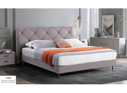 Cовременная дизайнерская двухспальная серая кровать 