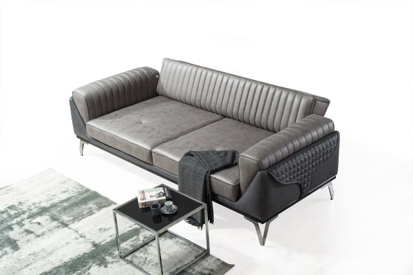 Sofa Garnitur 3+1 Sitzer Wohnzimmer Garnitur Sofa Sessel Sofa Neu Grau