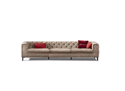 Роскошный современный светло-коричневый 4-местный диван от Честерфилд