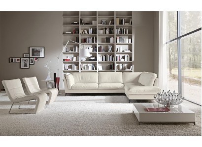 Prianera Couch Ecksofa Wohnzimmer Design Leder Modern L-Form