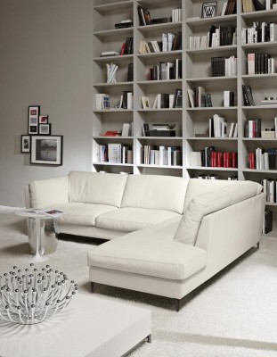 Prianera Couch Ecksofa Wohnzimmer Design Leder Modern L-Form