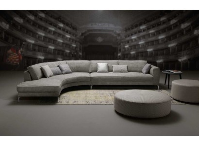 Серо-белый роскошный диван L-формы в прочной обивке