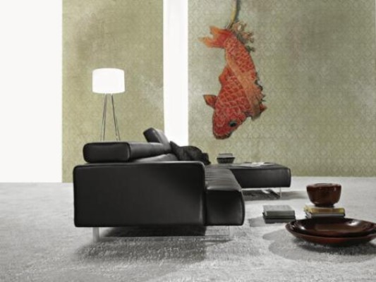 Modern Leather Corner sofa L-shape for Living room Black Color