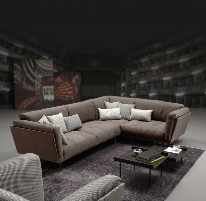 Stoff Ecksofa L-Form Sofa Couch Design Polster Textil Luxus Couchen