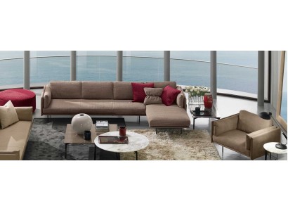 Роскошный современный дизайнерский коричневый угловой диван L-формы 
