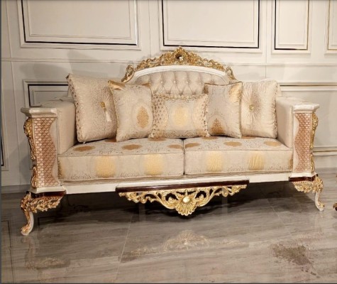 Dreisitzer Sofa 3 Sitzer Klassische Sofa Sofas Couch Stoff Stil Barock Möbel Neu