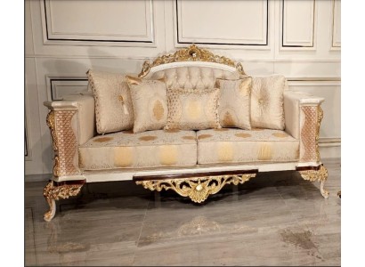 Dreisitzer Sofa 3 Sitzer Klassische Sofa Sofas Couch Stoff Stil Barock Möbel Neu