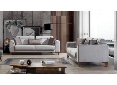 Современный роскошный комплект диванов 3+3 серого цвета