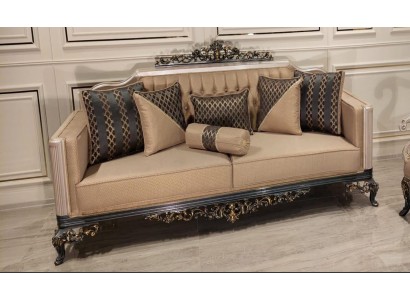 Dreisitzer Sofa 3 Sitzer Barock Rokoko Sofa Sofas Sessel Stoff Couch Möbel Neu