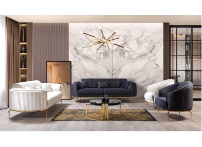 Современный комлект диванови крсел в стиле модерн с элементами стали